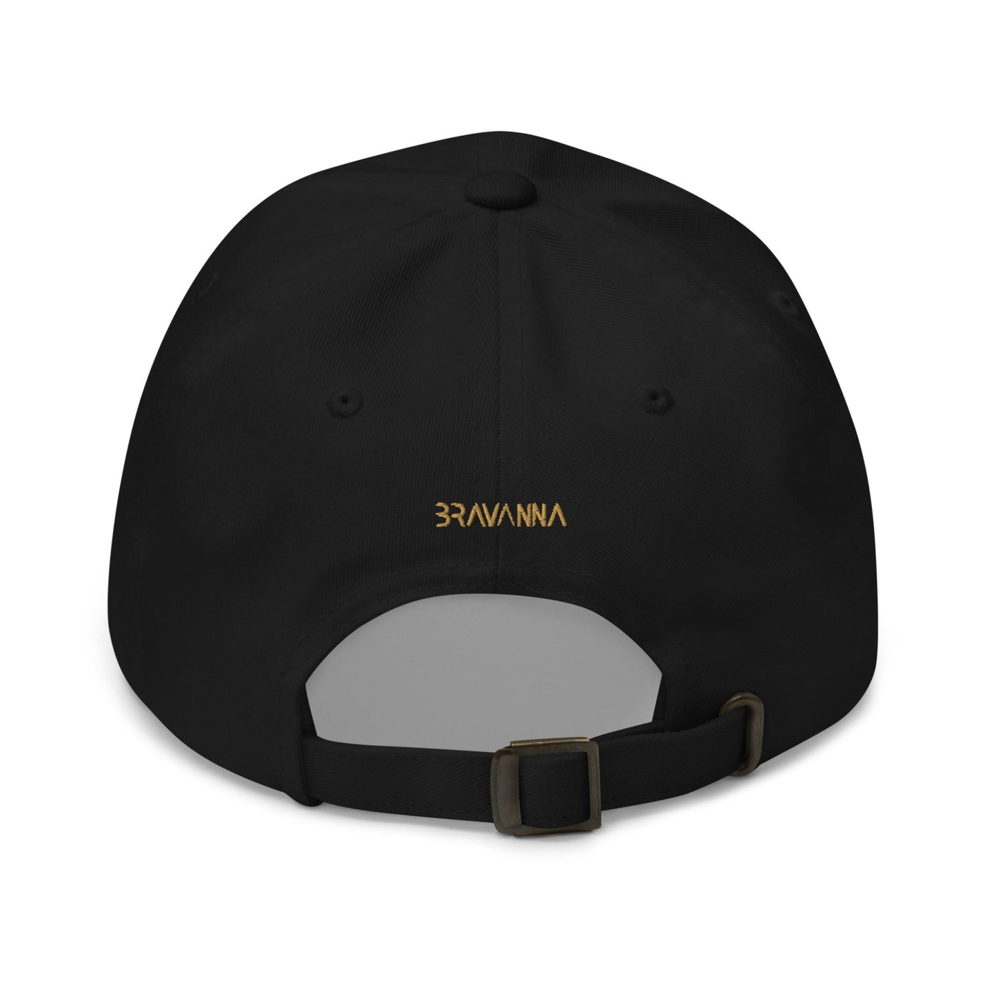 unisex dad hat black print bravanna gold