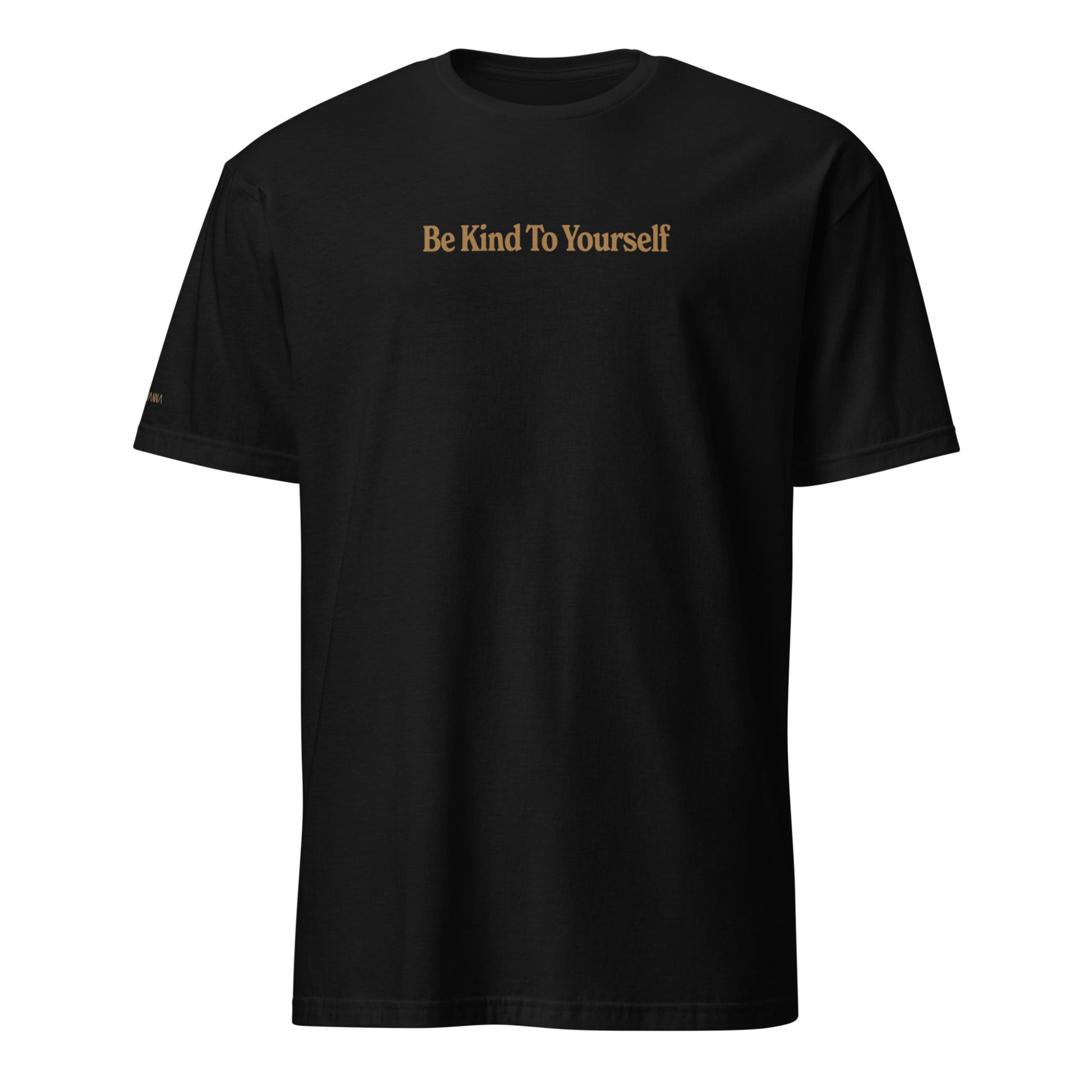 unisex tshirt black print bravanna gold be kind to yourself